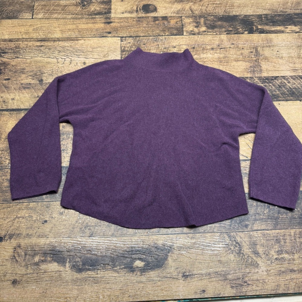 Lululemon Sweater Mock‎ Neck Purple Knit Ribbed Pullover Relaxed Fit size?